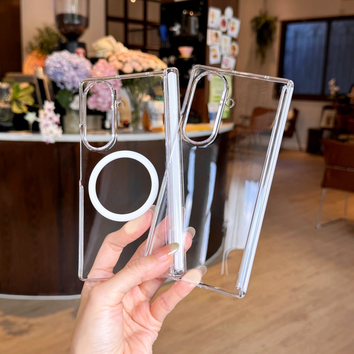 Magsafe Wireless Charger - Luxuriöse transparente Schutzhülle für Samsung Galaxy